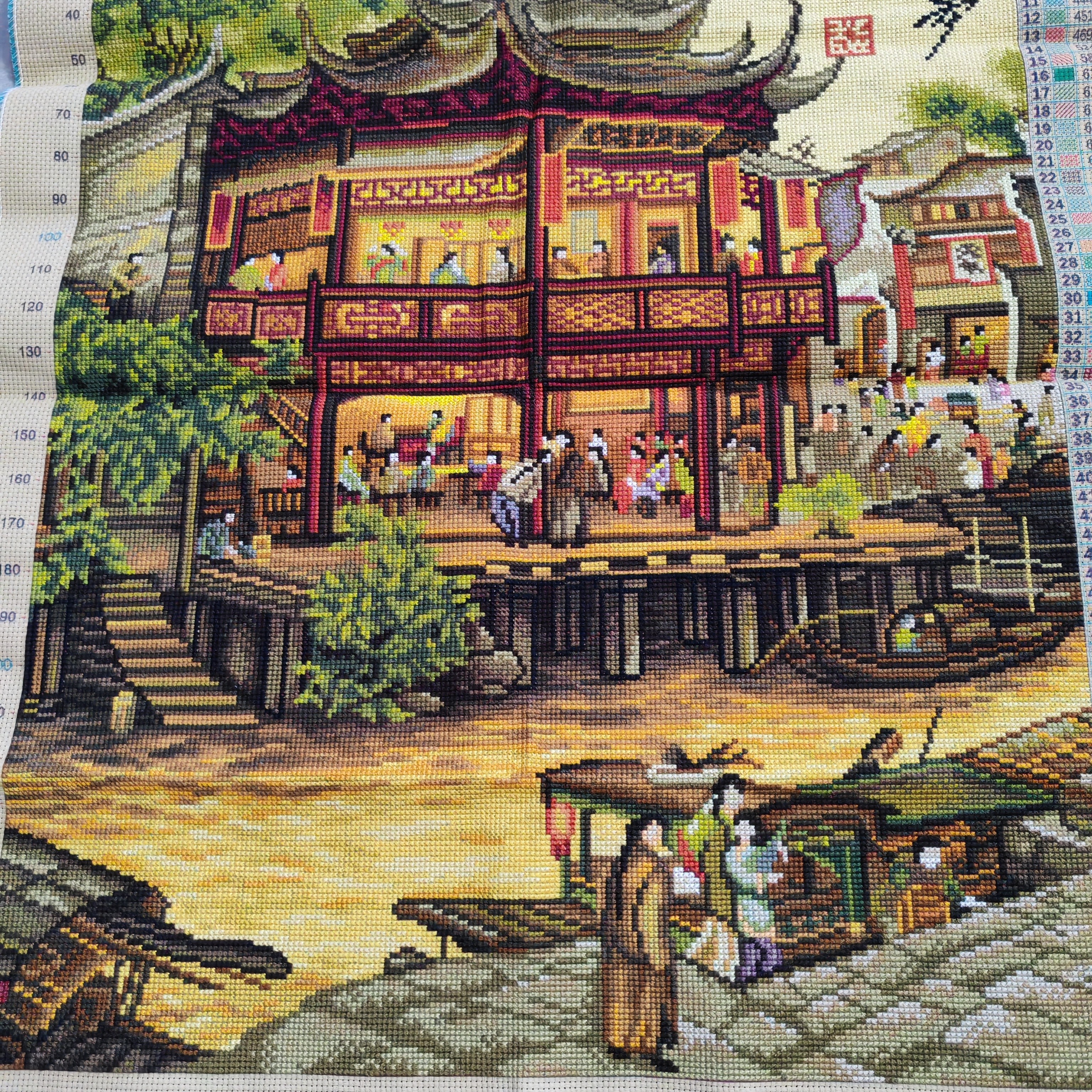 纯手工绣好的十字绣成品不带裱框南乡旧梦玄关客厅餐厅经典挂画