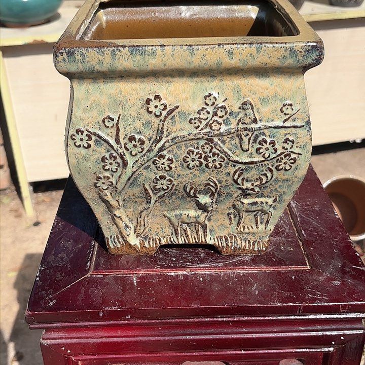 红陶复古方口径20高度20