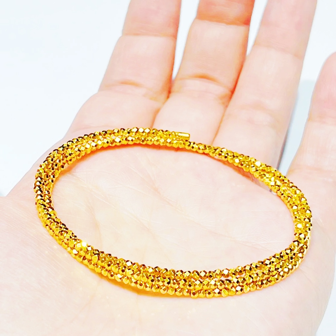 世嘉足金999爆闪满天星手镯时尚百搭蹦迪镯活口闪耀精美HB