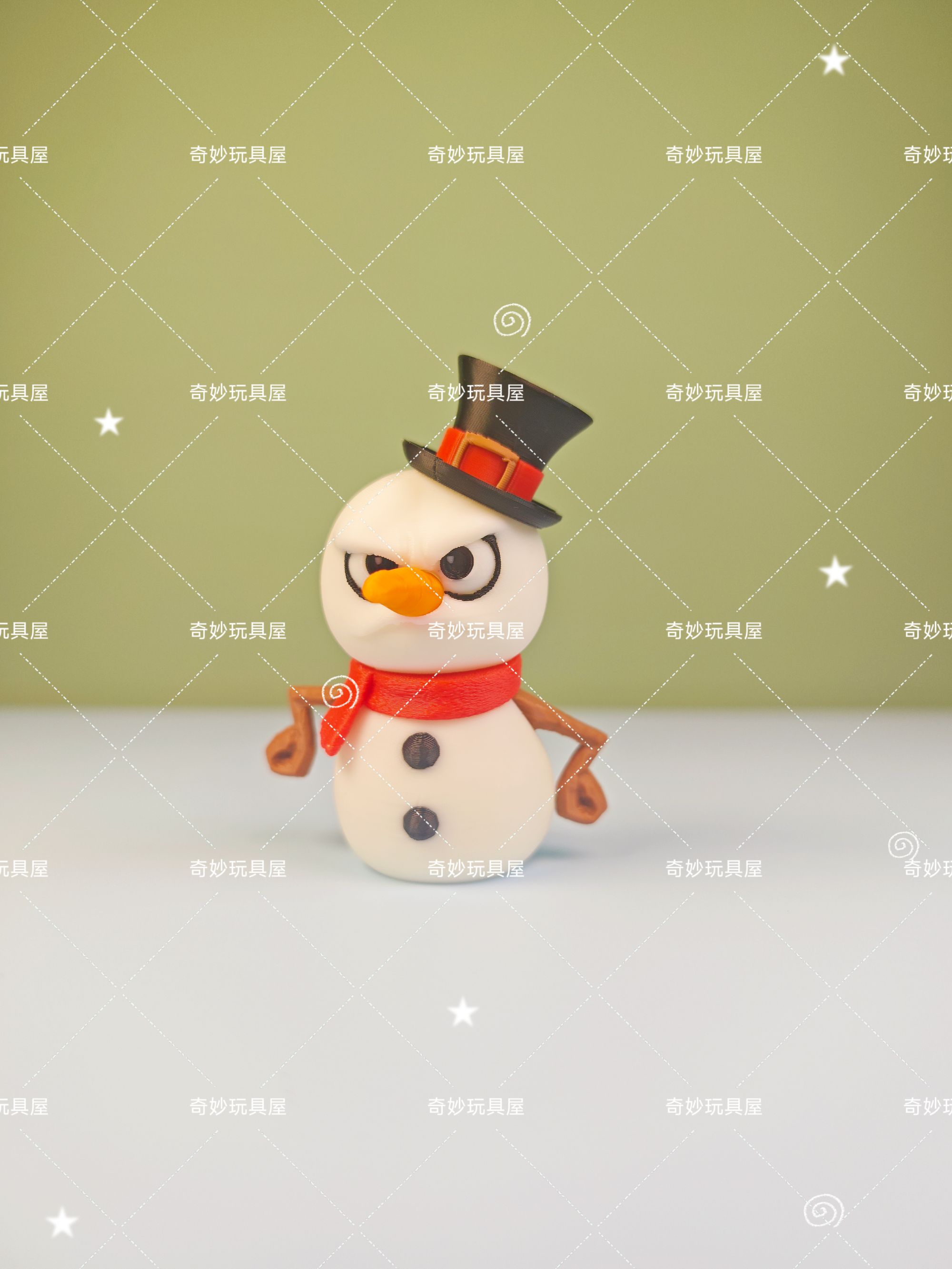 生气的小雪人-挂件