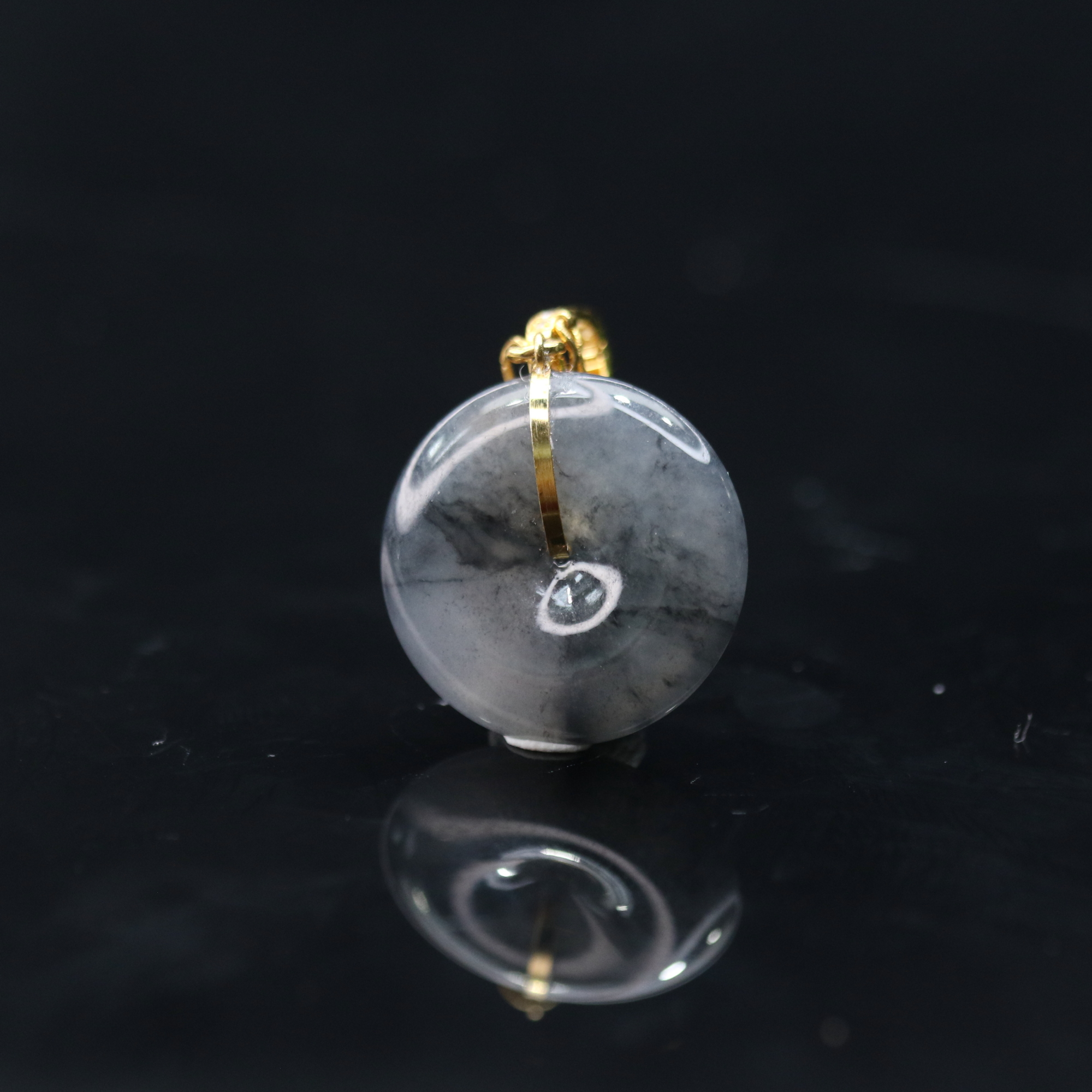 10天然缅甸翡翠A货18k平安扣吊坠/301175/上海嘉禾拍卖