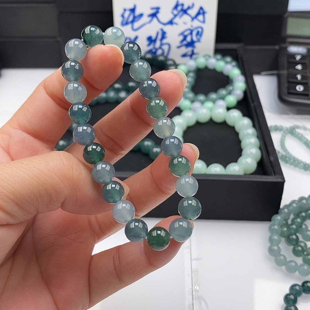 依***然翡翠未镶嵌手链翡翠手镯