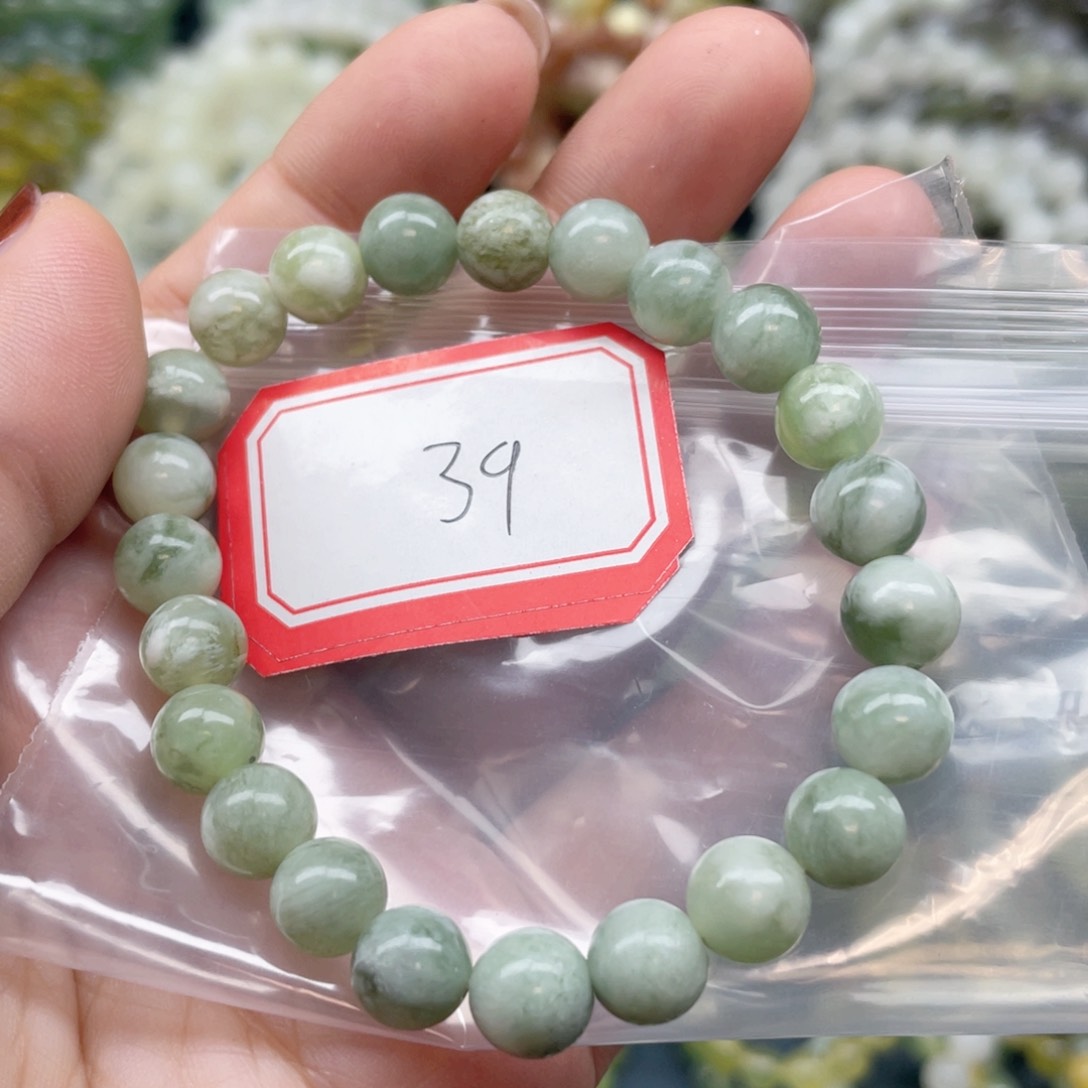 未镶嵌蛇纹石玉手串微*