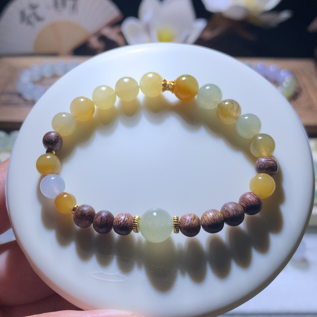 散珠翡翠特色黄翡珠串