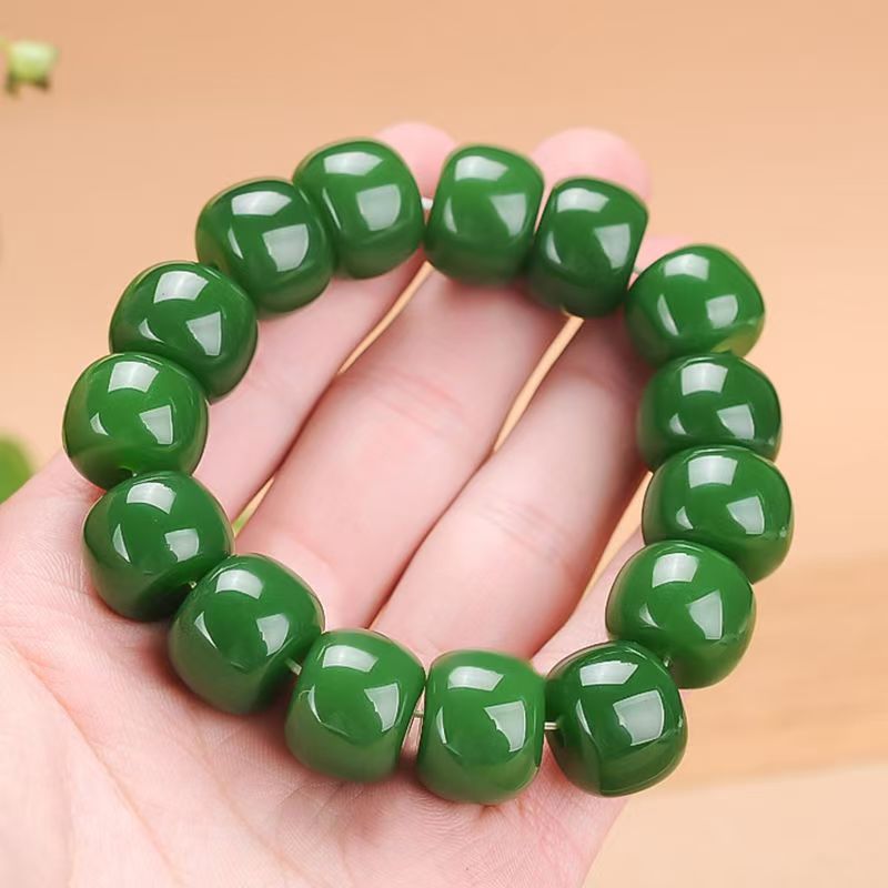 俄罗斯菠菜绿老型卡14手串 HT027