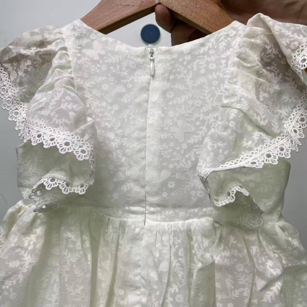 优儿宝贝1122004公主纱裙儿童蕾丝女童白色洋气时尚宝宝