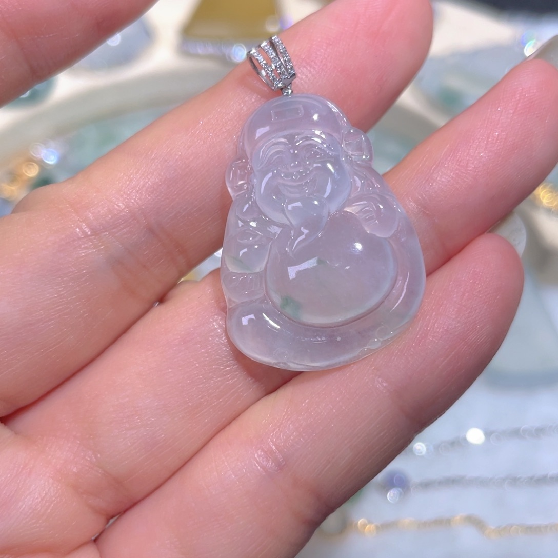 颈饰18K金镶嵌翡翠翡翠