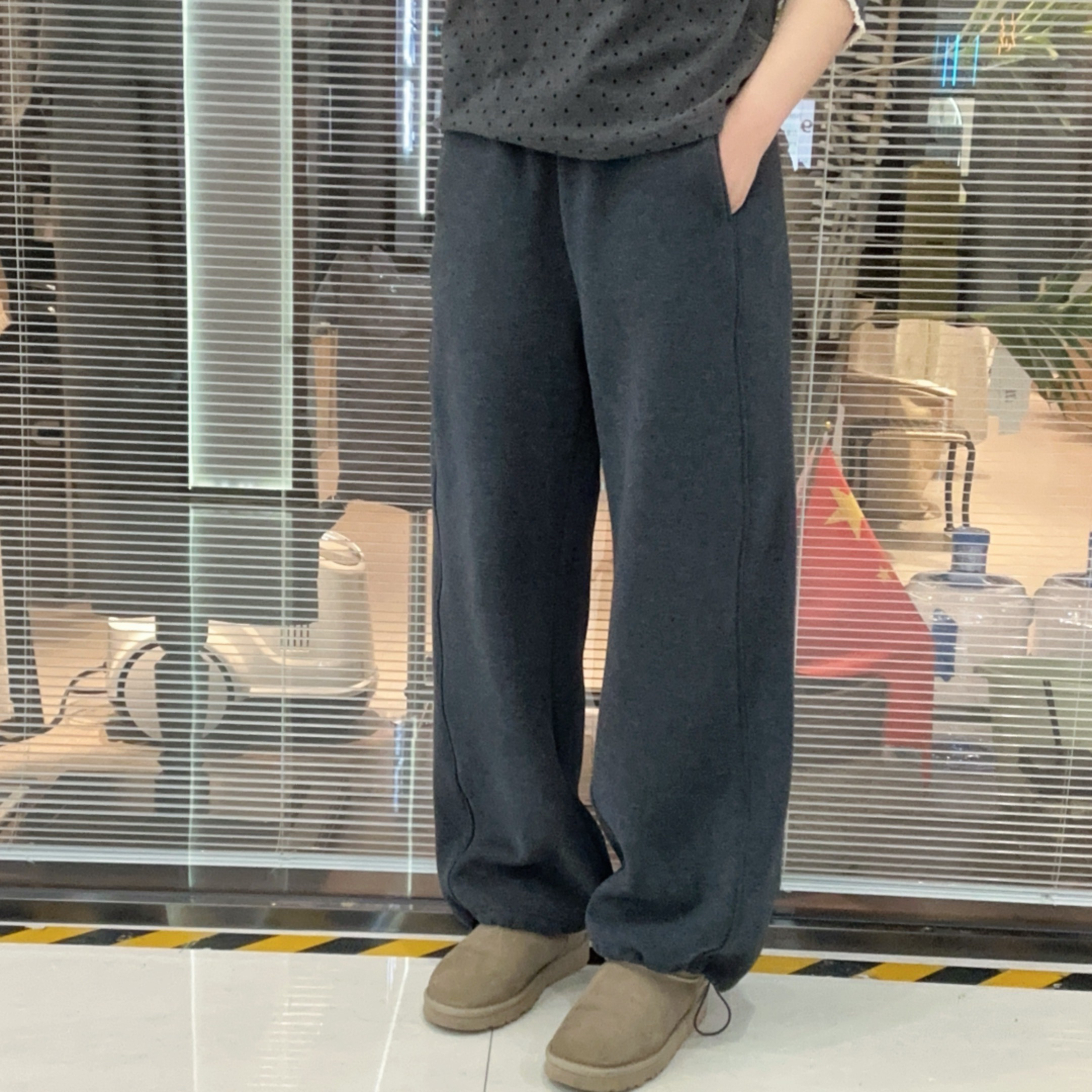 桃喜   HY秋冬81660女士暖绒休闲卫裤束口百搭舒适时尚