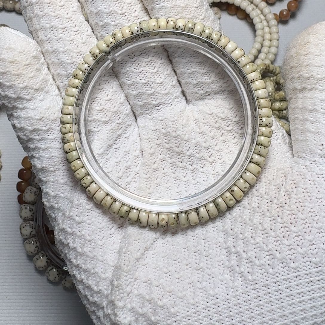 手串星月菩提原生态石玉料开6药片手串