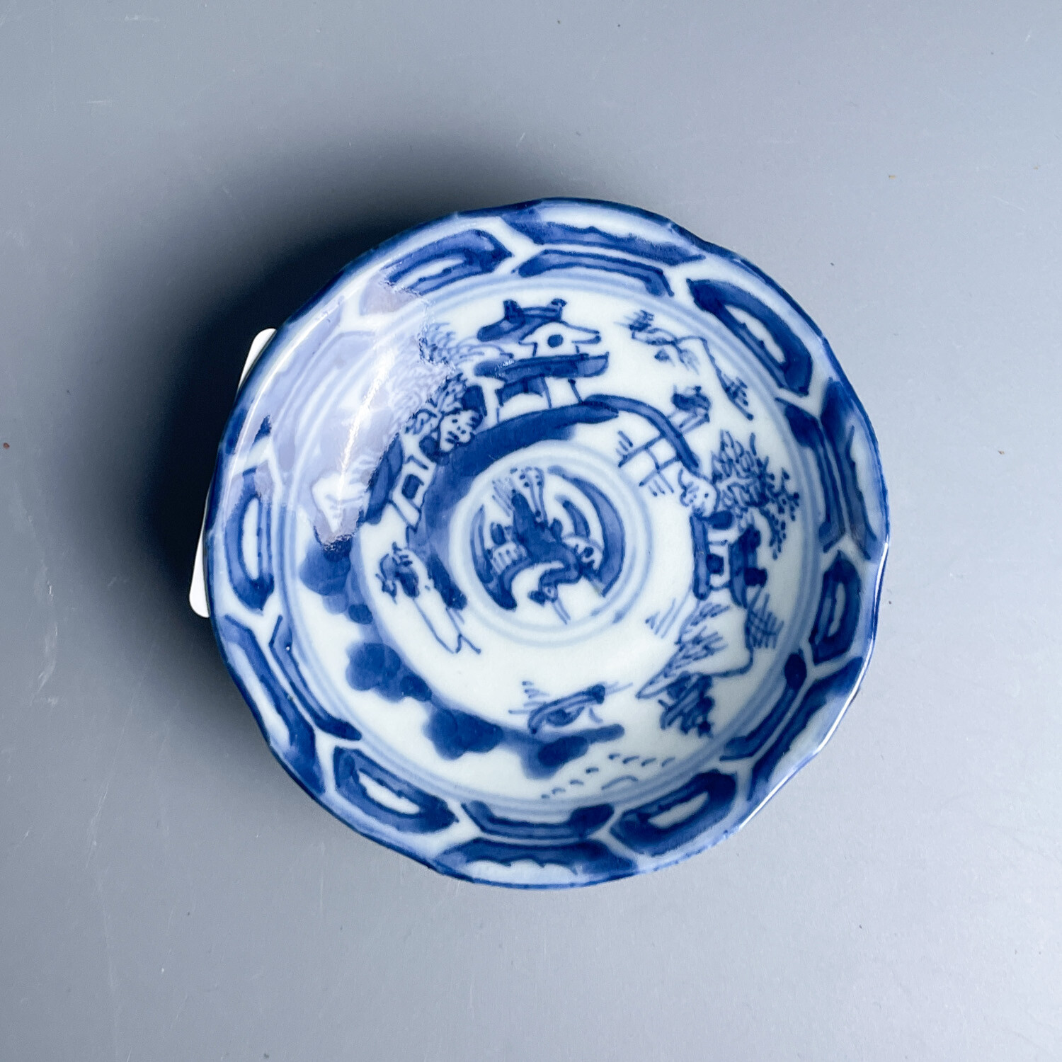 清道光青花团鹤纹盘5-M25K5001606