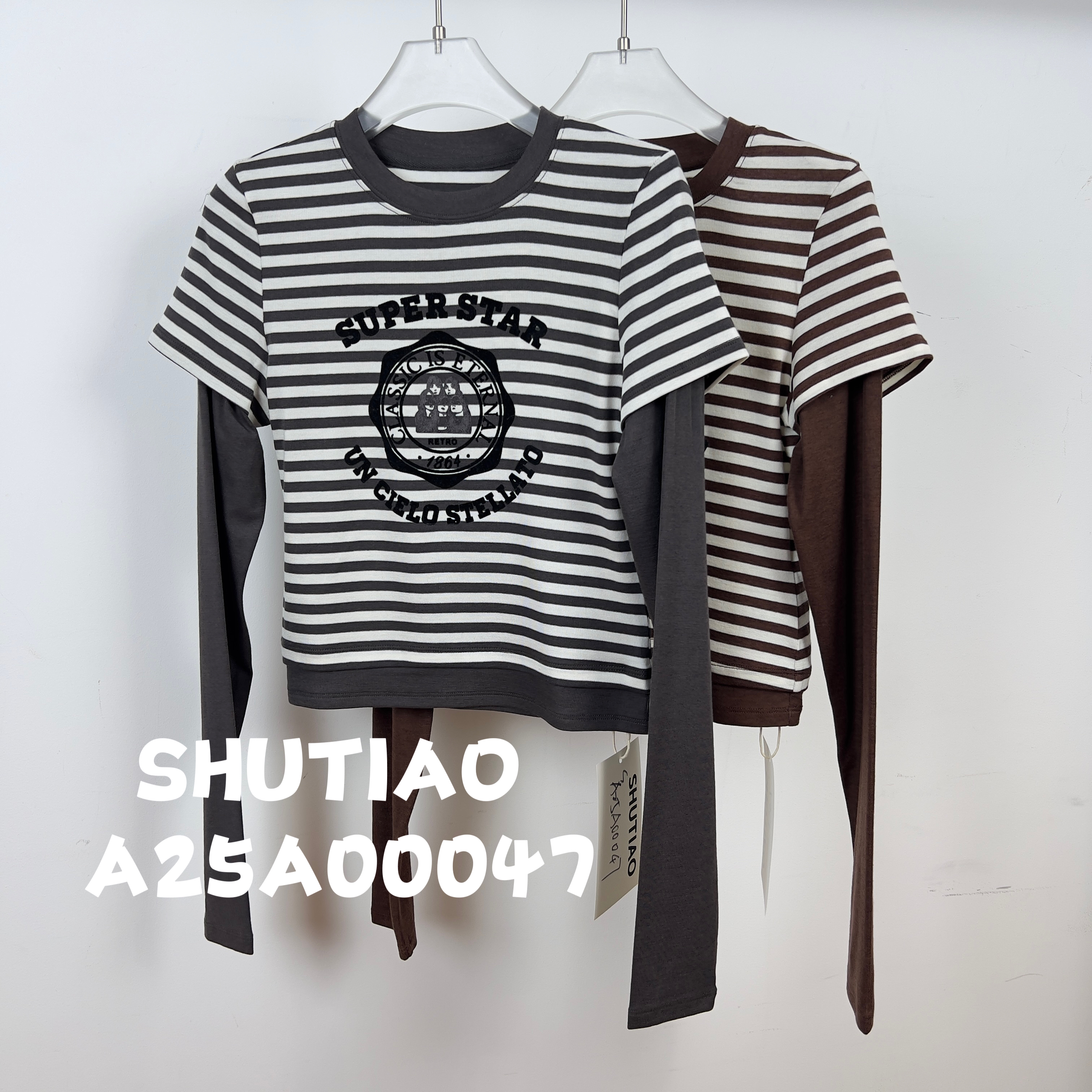 【SHUTIAO】2024秋冬：新款小众设计款T恤A25A00047