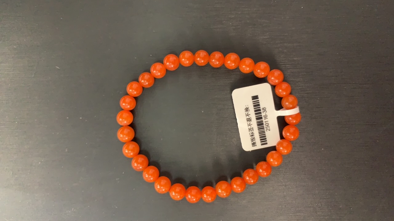 250116-38天然原矿南红柿子红单圈6mm