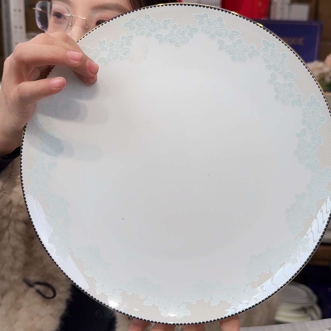 骨瓷高骨10.5英寸平盘27cm4个外贸骨瓷