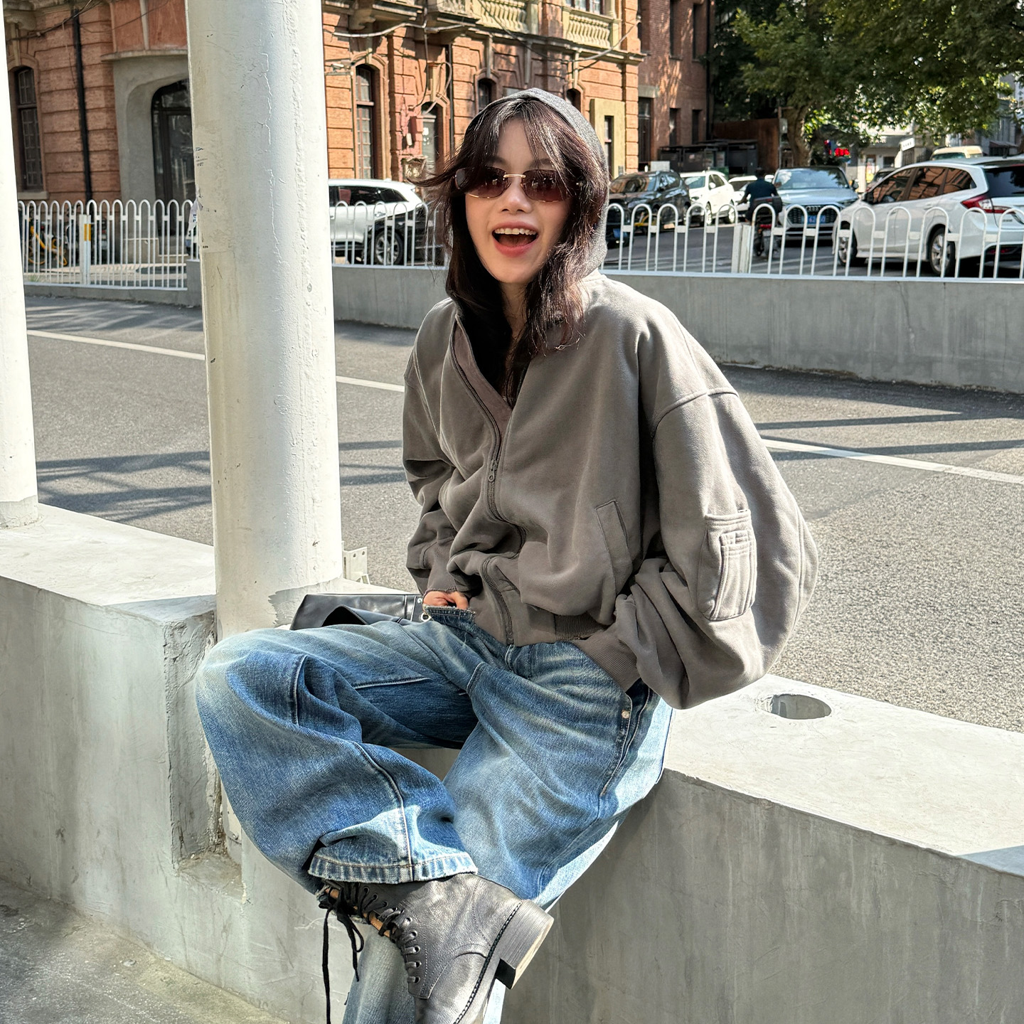 Seyora【具象松弛】绒感空气感棒球服休闲百搭卫衣外套 R37323SY53