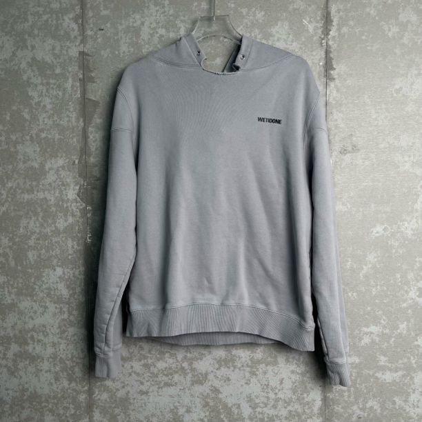 未使用 WE11 DONE M/we11done/小logo设计灰色破领卫衣/17854/JP