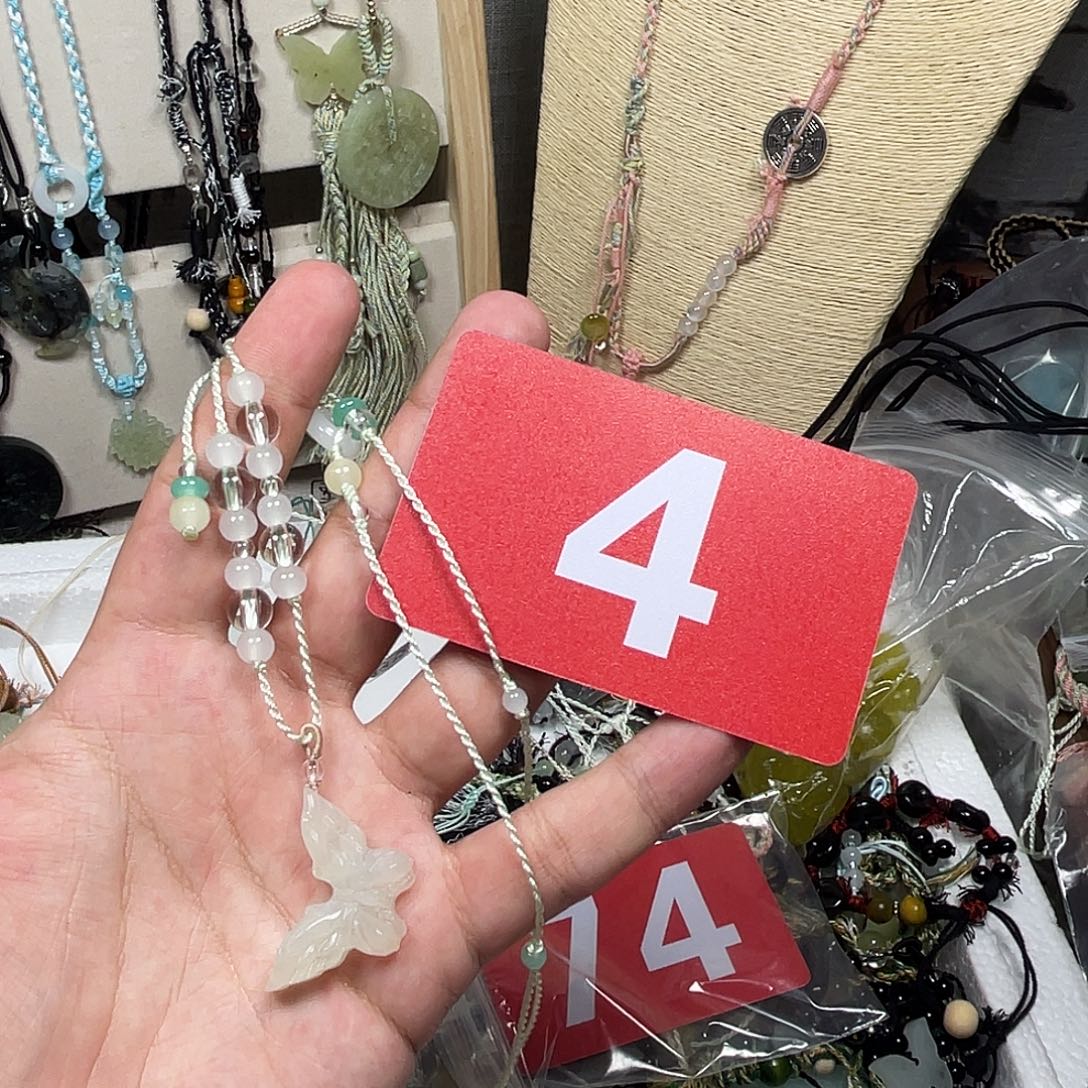 蛇纹石玉合金颈饰