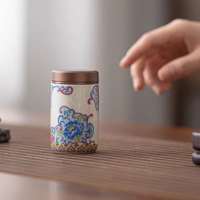 陶瓷 珐琅掐丝【小茶叶罐】 LC