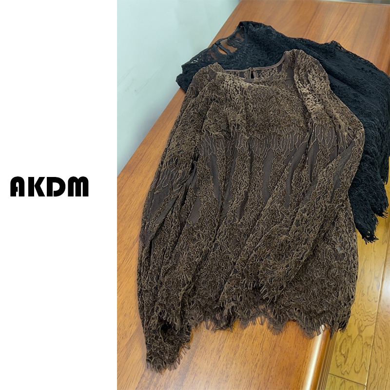 AKDM雪妮绒长袖圆领打底衫女宽松休闲上衣5803