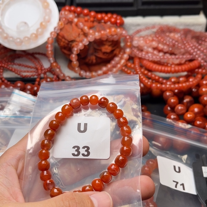 南红玛瑙未镶嵌多样性发货默认微瑕称重8mm