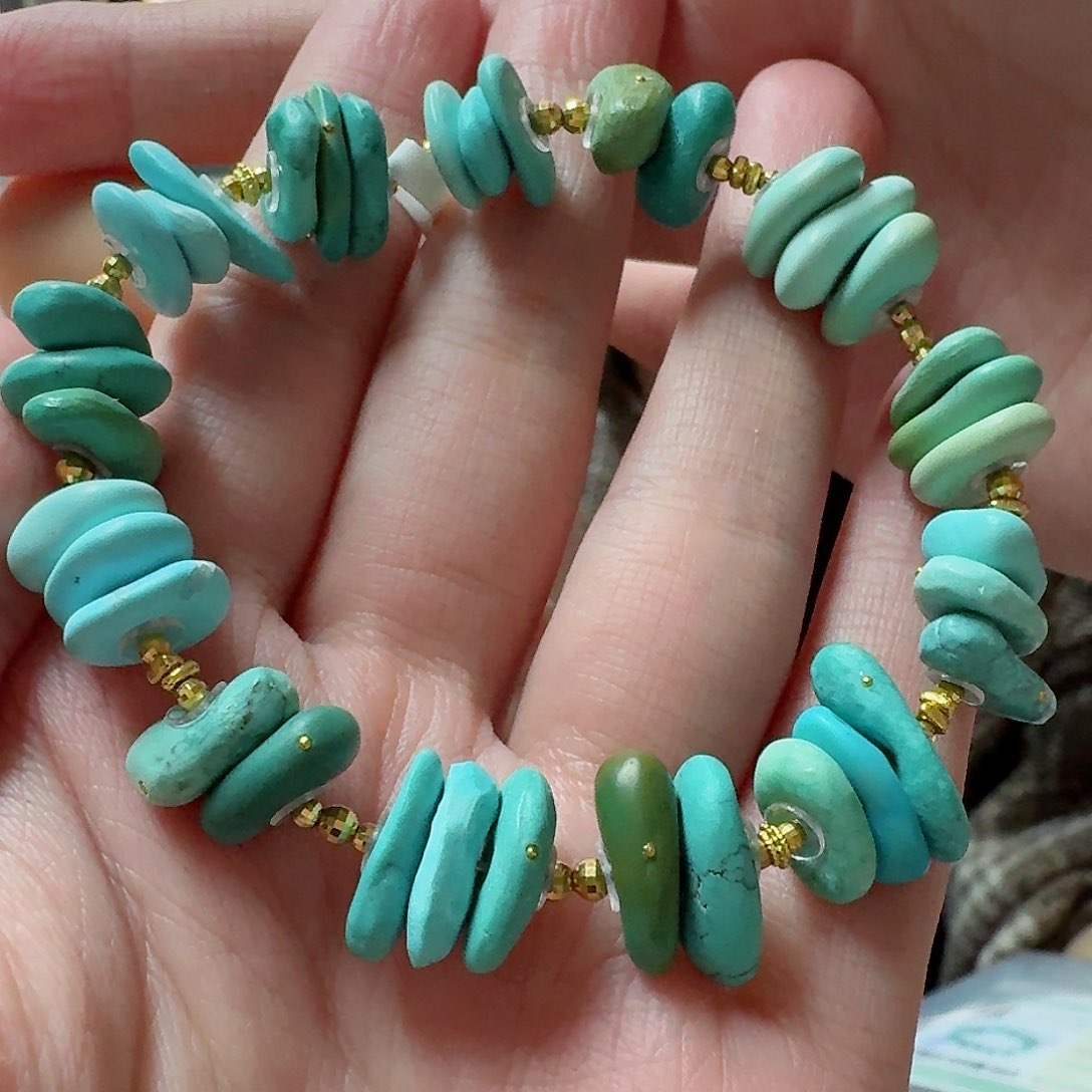 绿松石珠宝奇石18K金镶嵌