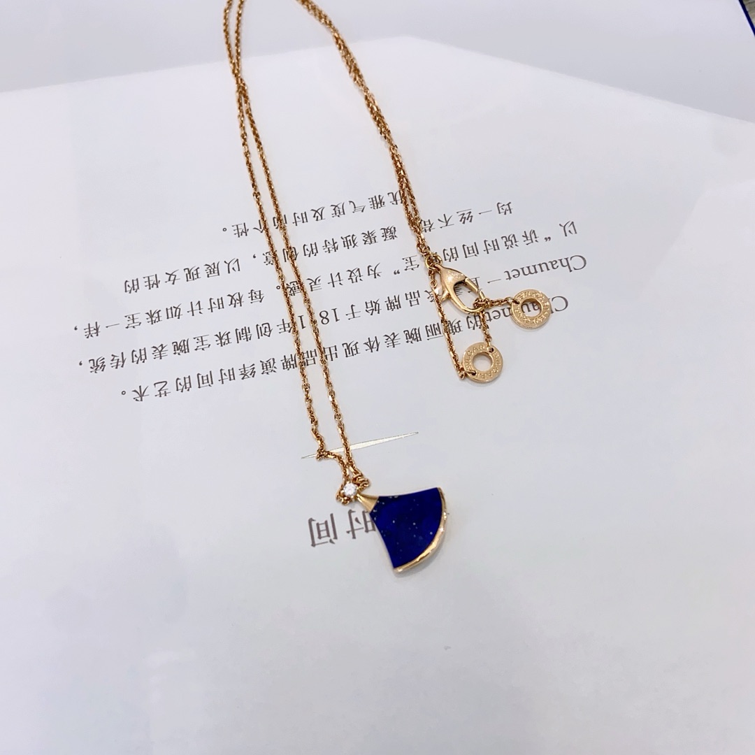99新 BVLGARI/宝格丽 青金石扇子项链小号13536202