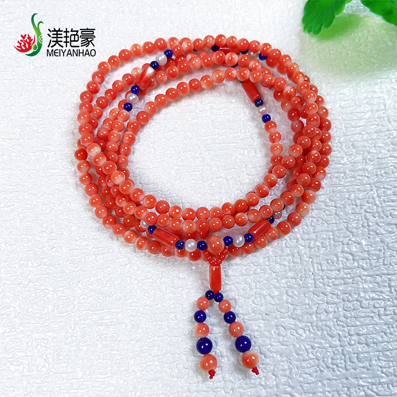 渼艳豪天然台湾莫莫圆珠佛珠念珠五圈两用款高端珠宝多样性发一
