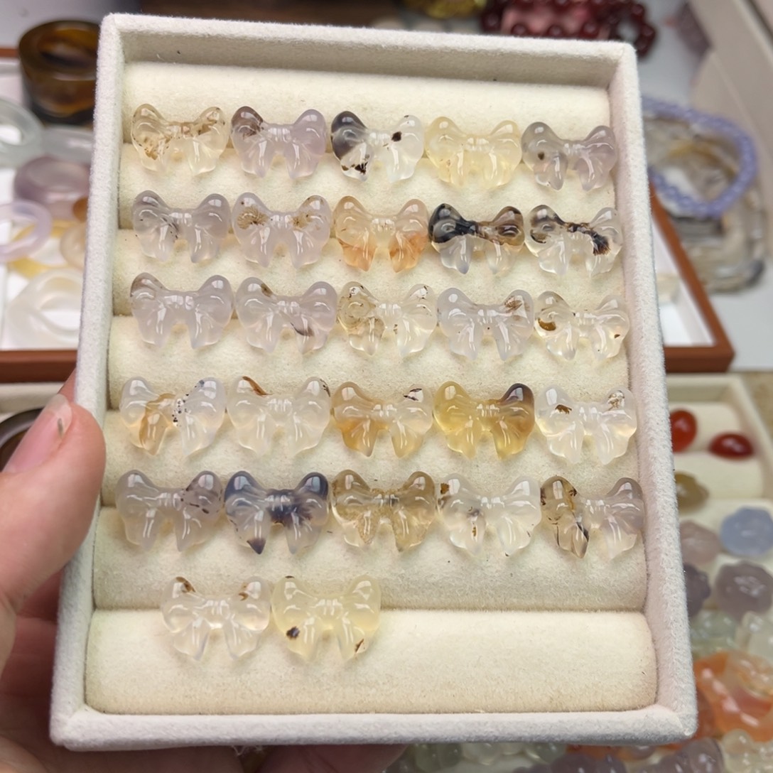 玛瑙/玉髓合金戒指蝴蝶结