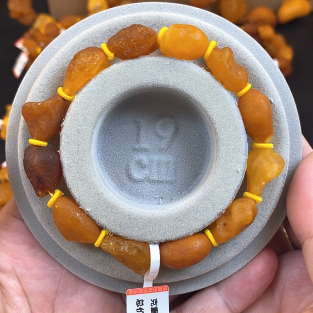 未镶嵌琥珀手链天然的海漂籽