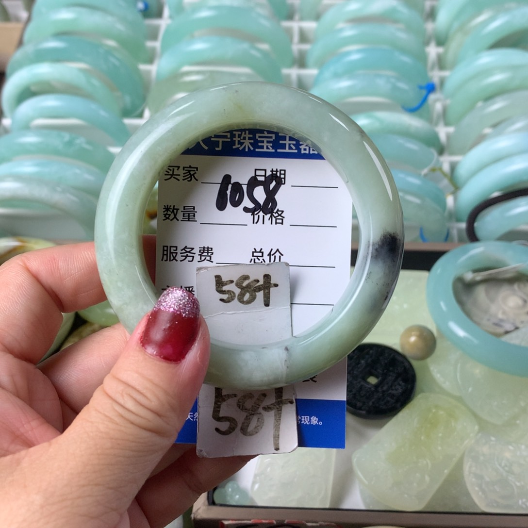 蛇纹石玉手镯未镶嵌6058