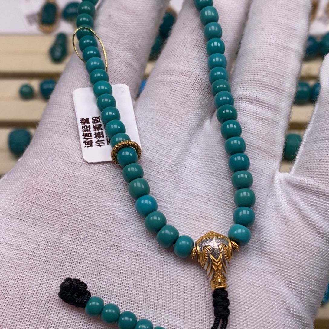 绿松石18K金镶嵌珠宝奇石A337