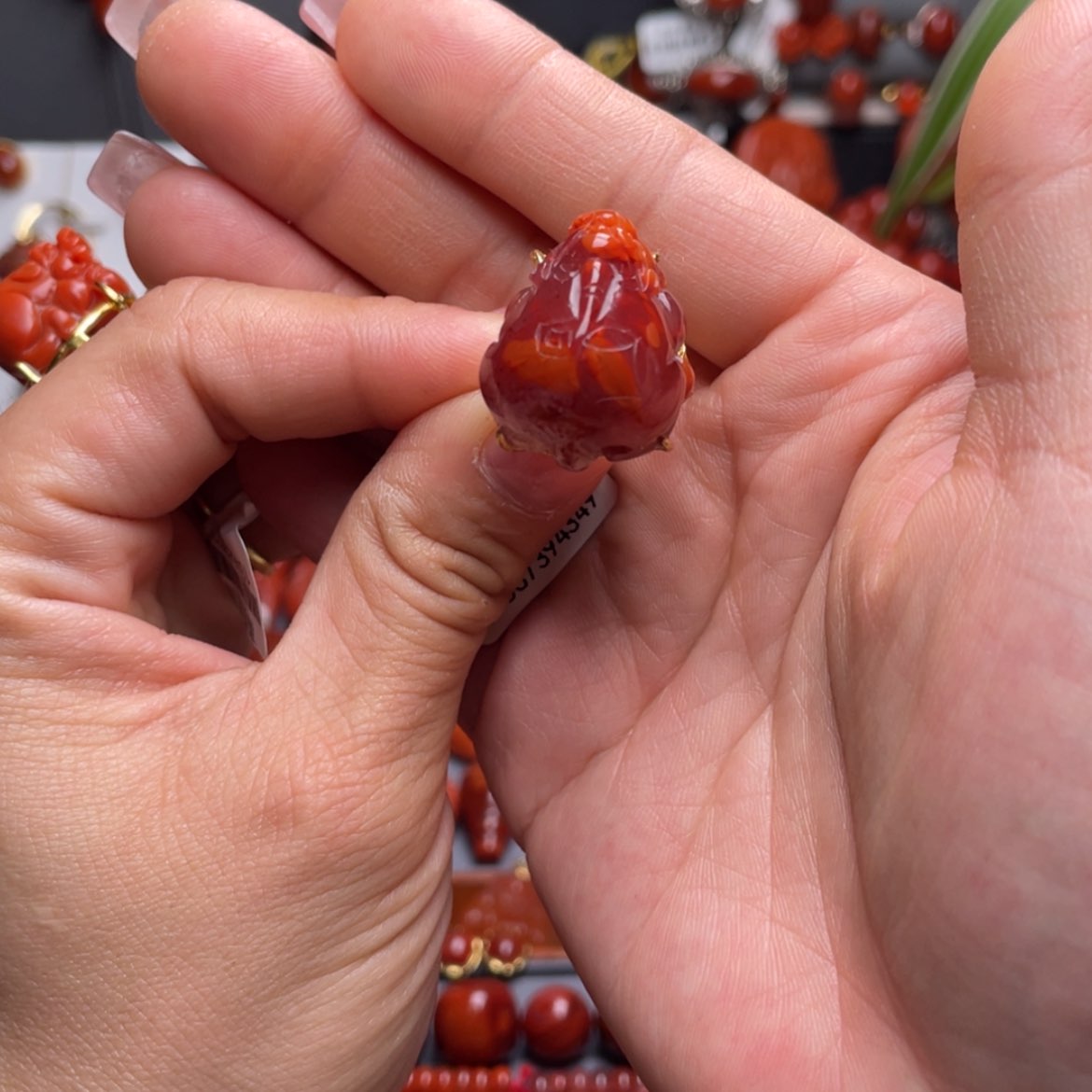 【闪购商品】南红玛瑙貔貅戒指银S925镶嵌寒*