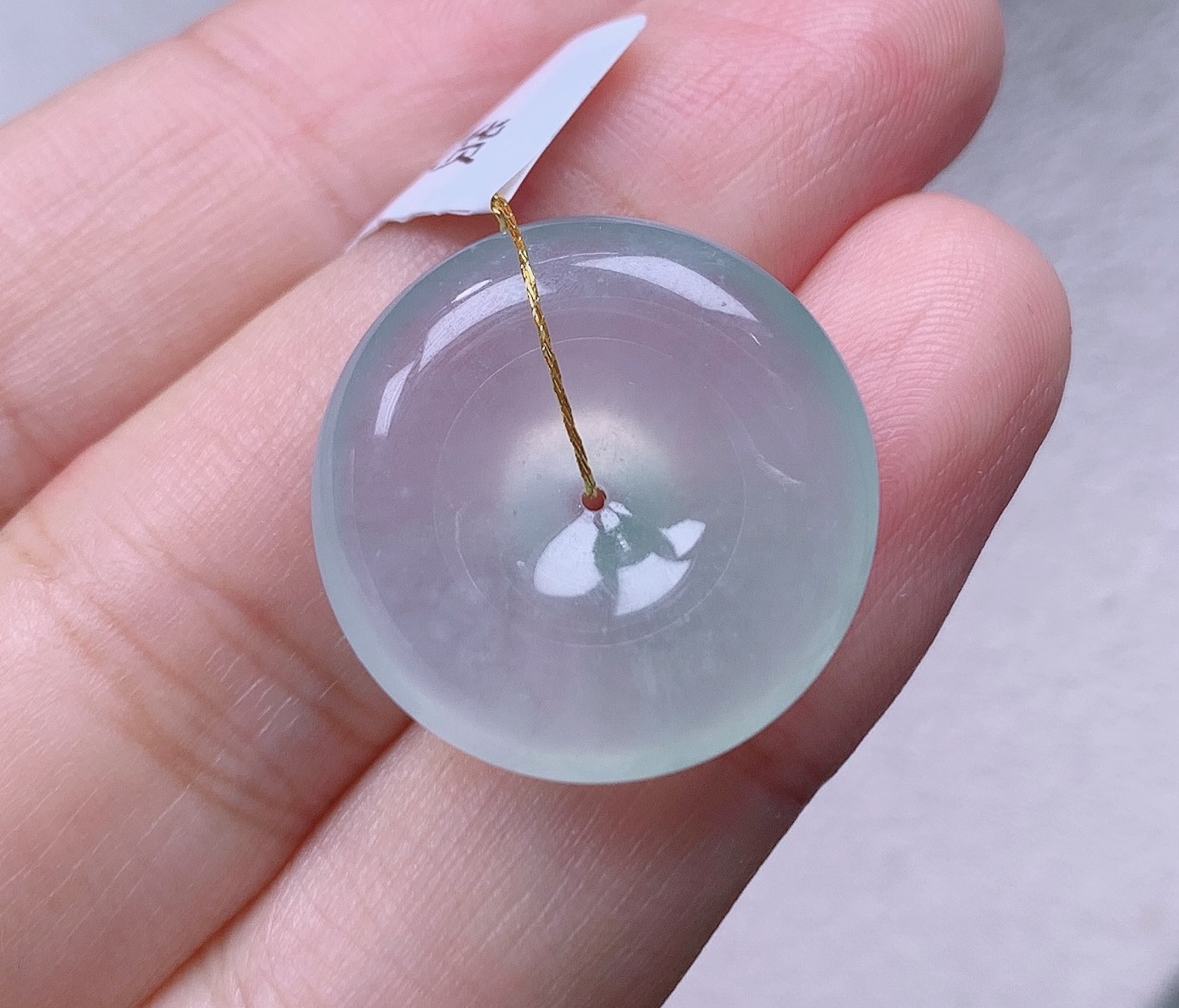 缅甸翡翠A货老坑种高冰甜绿平安扣吊坠厚装怀古挂件21.8*6.2