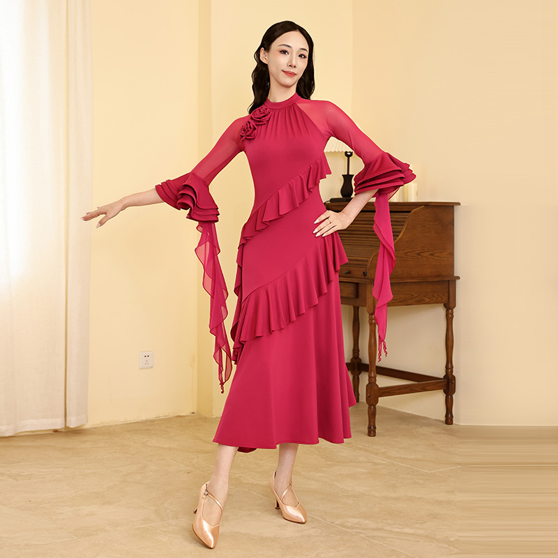 BD贝蒂2025新款交谊舞连衣裙摩登舞服女新款摩登舞练习裙表演服55