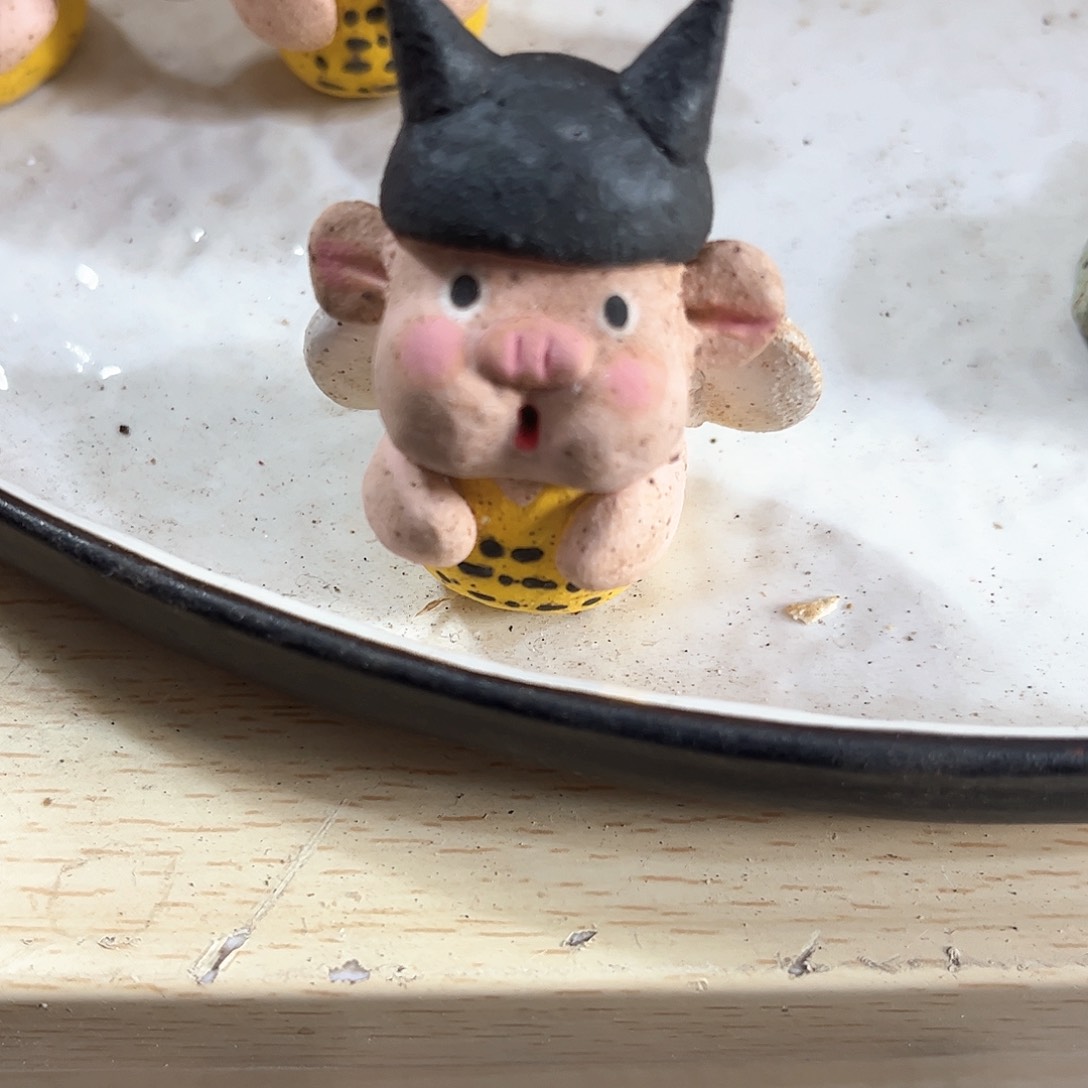 泥塑古镇炻陶花盆