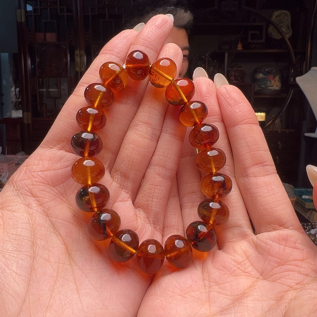 琥珀裸石未镶嵌抚顺琥珀10057。13mm