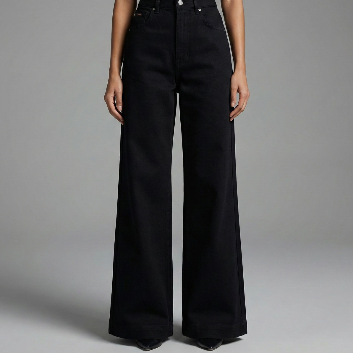 高腰直筒阔腿裤植绒加厚牛仔裤弹力宽松大码垂感显瘦拖地裤保暖女