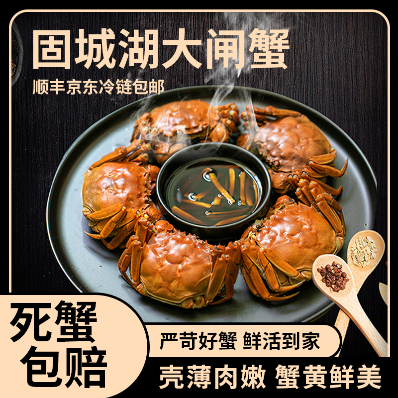 鲜活大闸蟹冷链包邮母蟹2.5两1只公蟹3两1只共2只尝鲜装