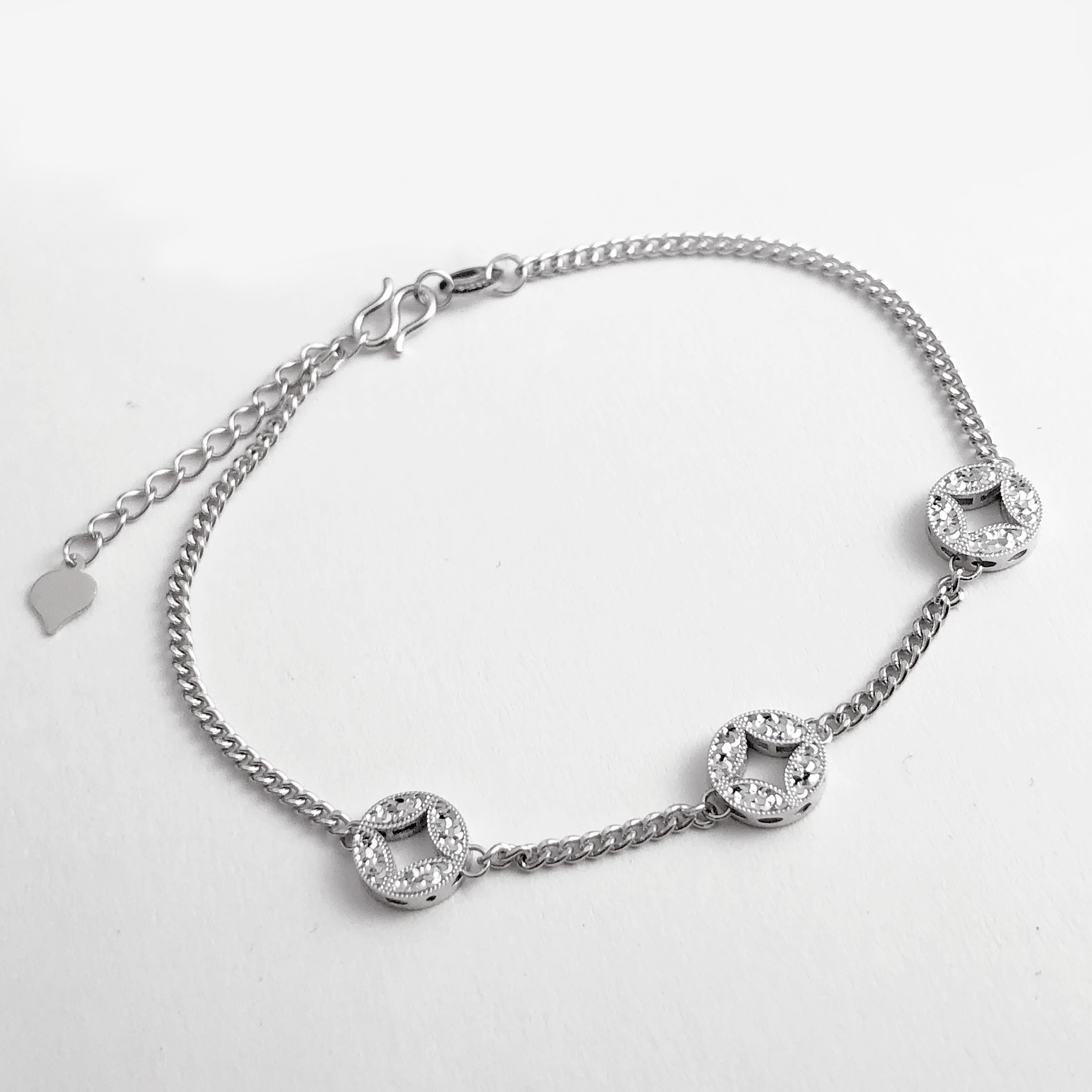 PT950铂金三钱币手链国潮轻奢中国风铂金女款手链百搭白金手链