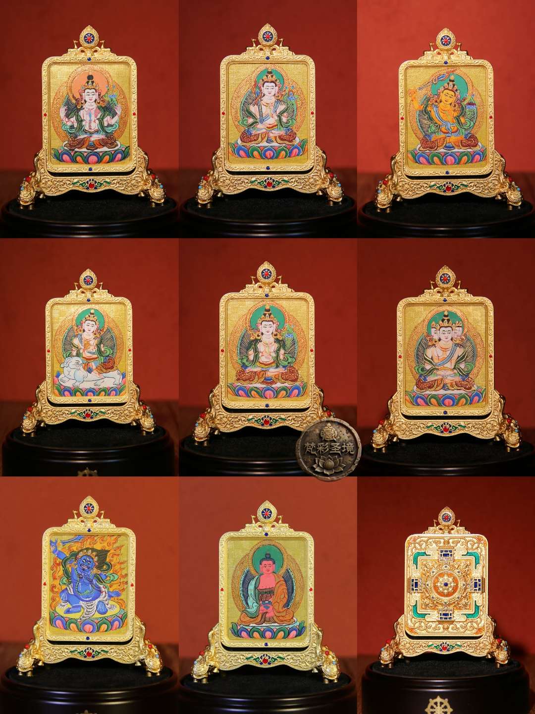 纯手绘生肖守护唐卡-金唐