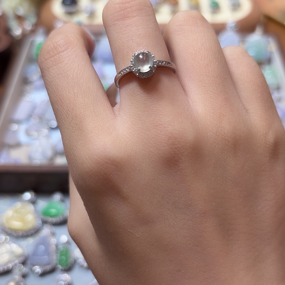 翡翠银S925镶嵌戒指