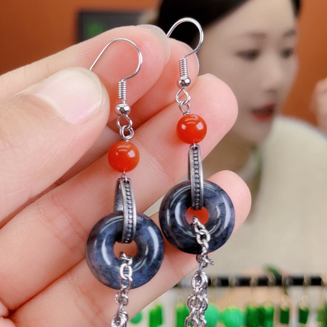 翡翠未镶嵌耳饰饰品