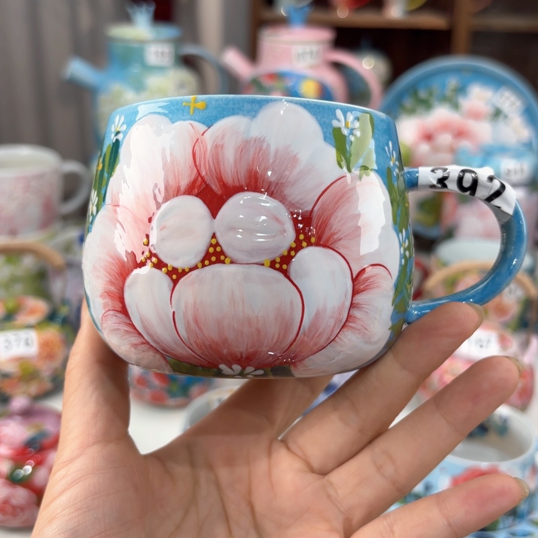 景德镇手绘高温釉下彩陶瓷茶具