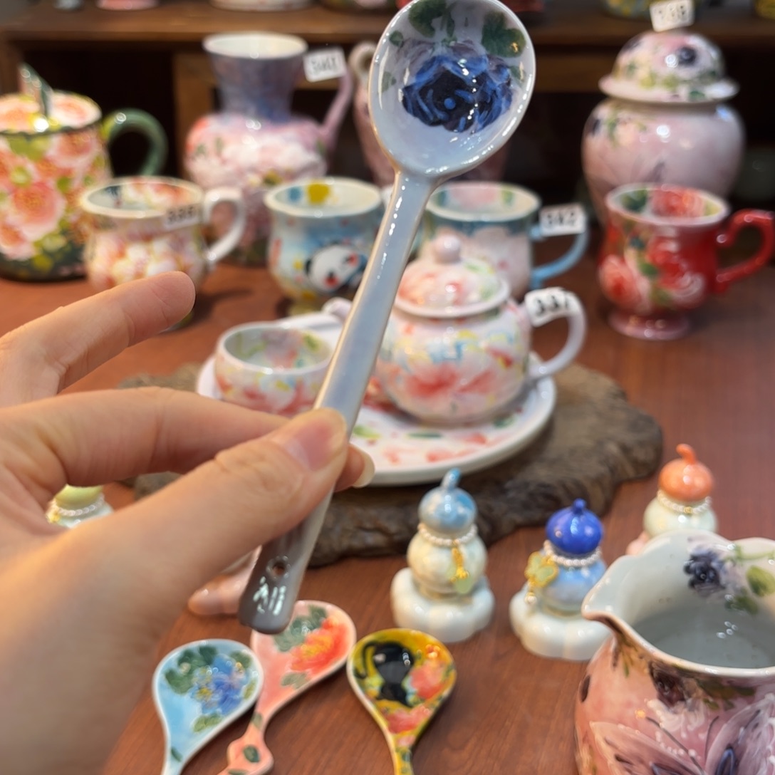 摆件景德镇手绘高温釉下彩陶瓷茶具