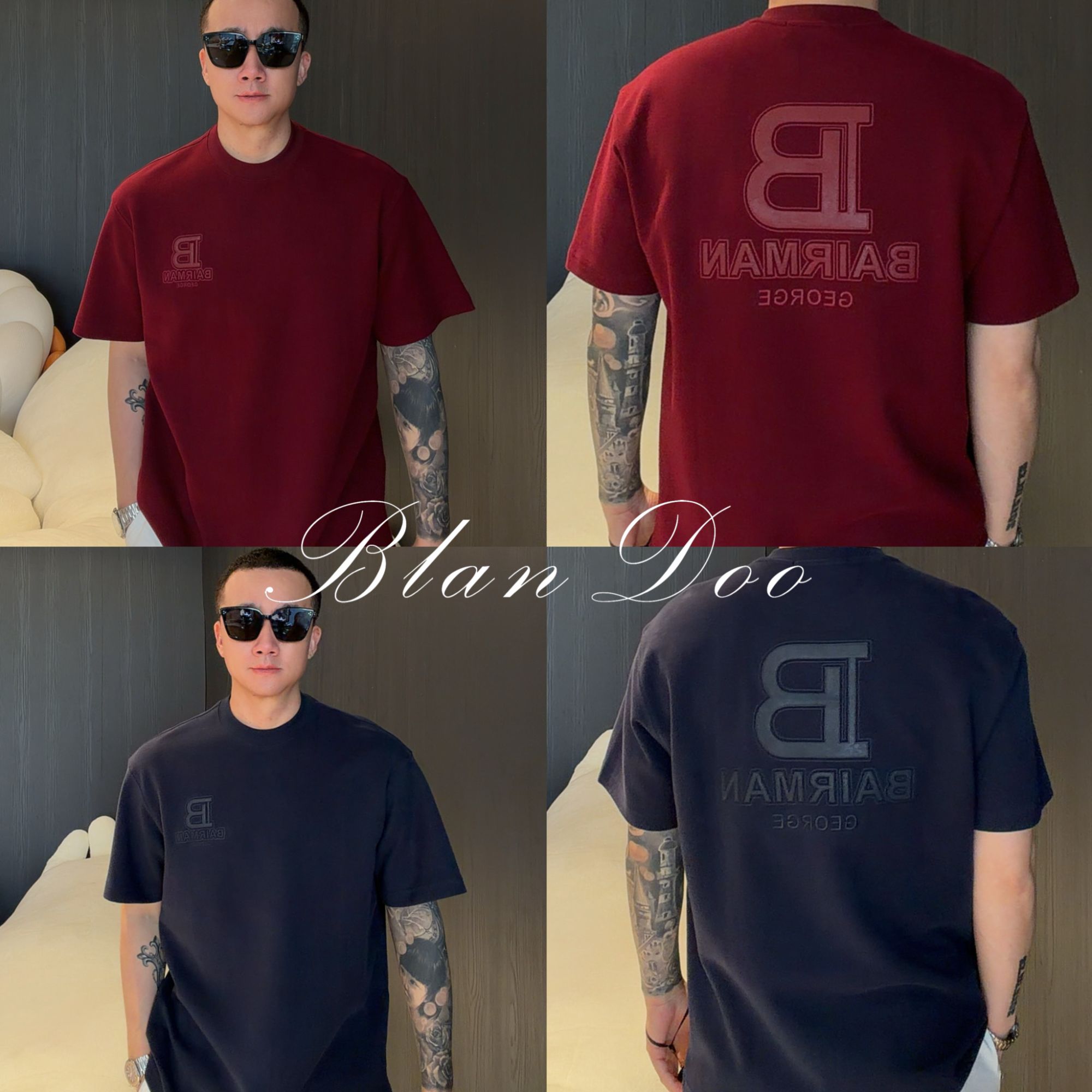 （秋款）BLANDOO  "高端质感” 男士轻奢舒适立体Logo短袖T恤3BD5210