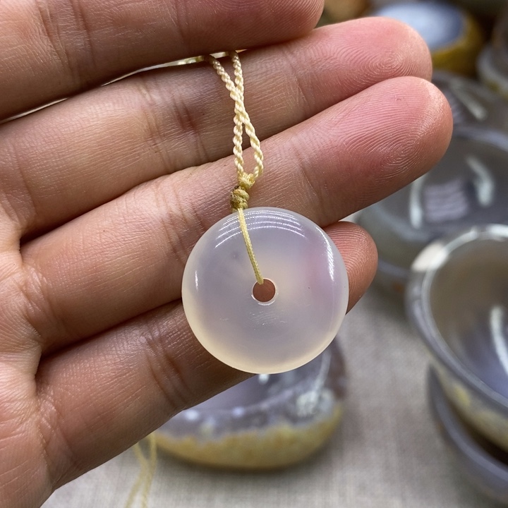 玉原石手工平安扣