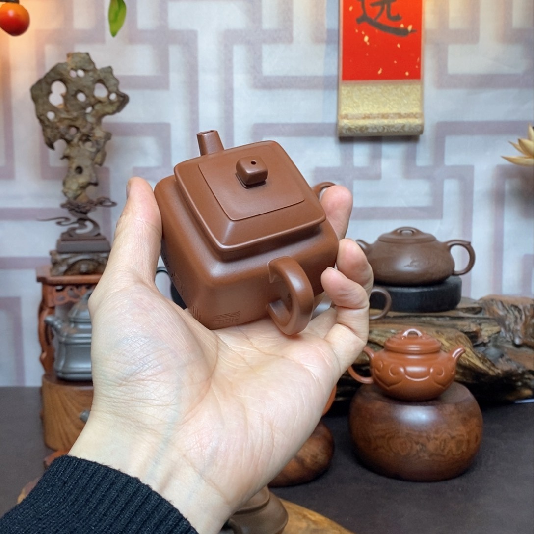 紫砂茶具老料清水泥四方德钟