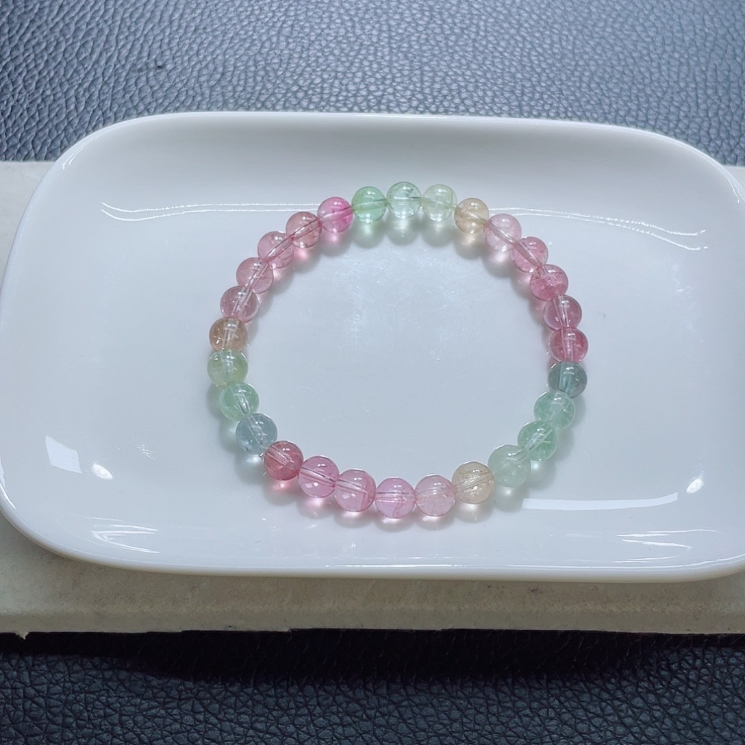 手链碧玺未镶嵌6.8mm左右