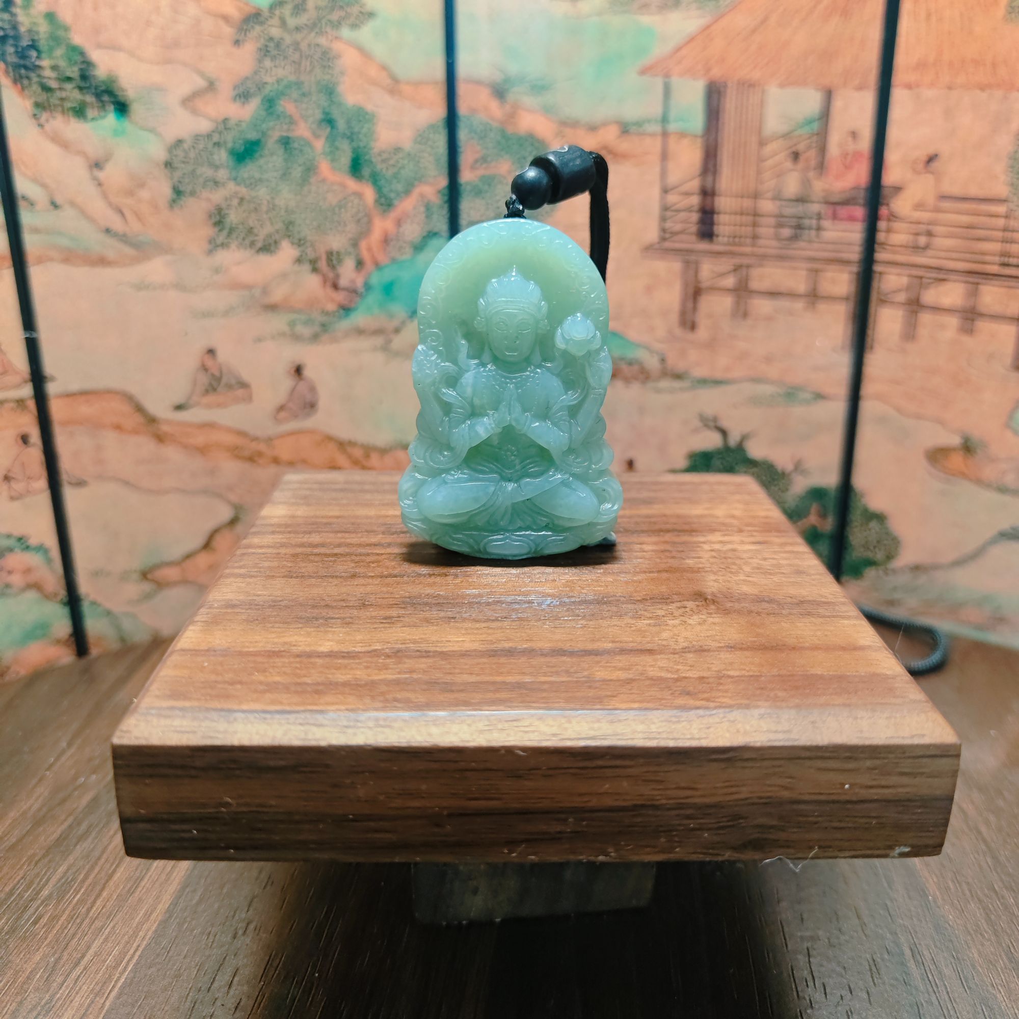 J和田玉千手观音吊坠1694