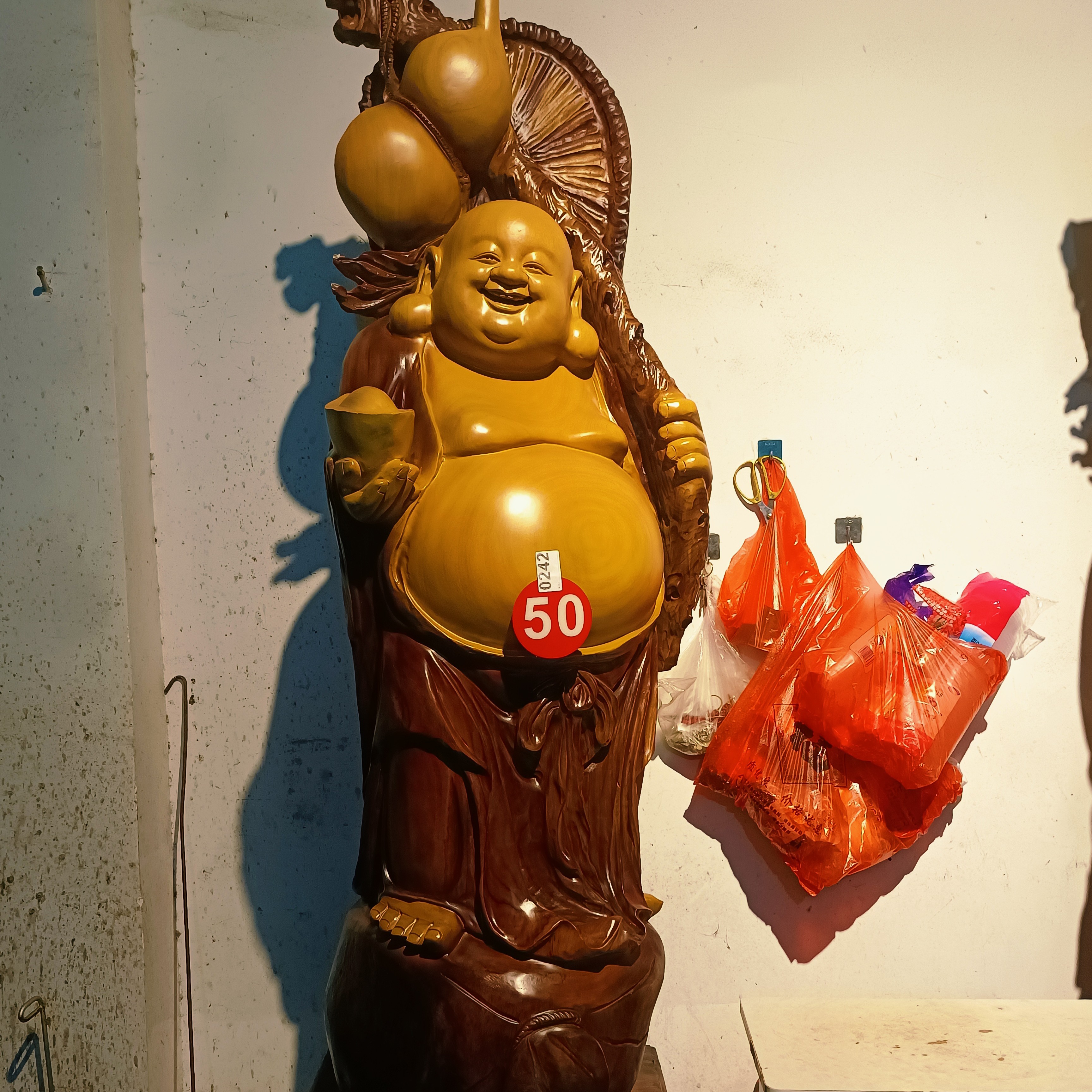 纯手工根雕木雕刻布袋弥勒佛工艺品办公室家居摆件核桃文玩