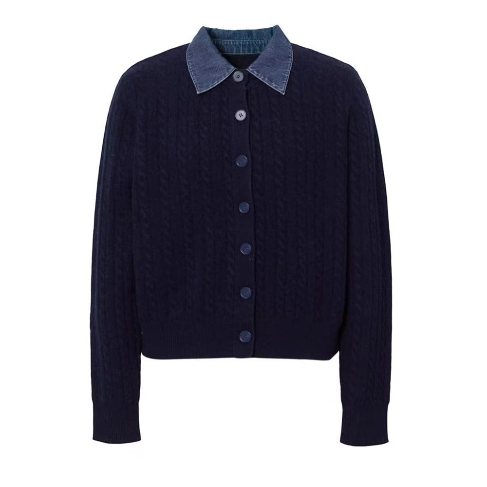 商场同款2025秋新品宽松百搭休闲假两件针织开衫毛衣外套女2231